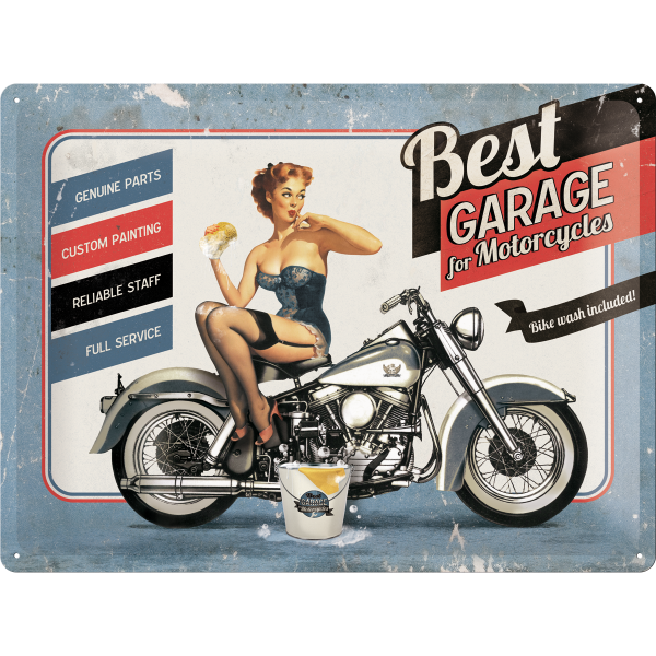 Best Garage for Motorcycles HD - Plåtskylt 30 x 40 mm