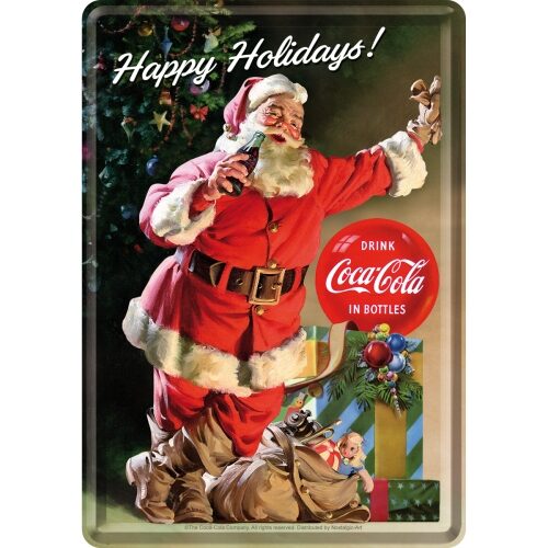 Coca Cola Happy Holidays! - Vykort i Plåt