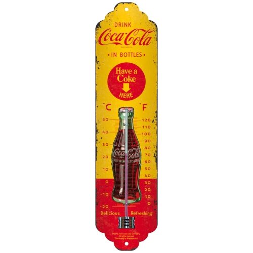 Coca Cola In Bottles - Termometer i Plåt
