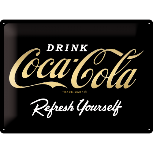 Coca Cola Refresh yourself - Plåtskylt 30 x 40 cm.