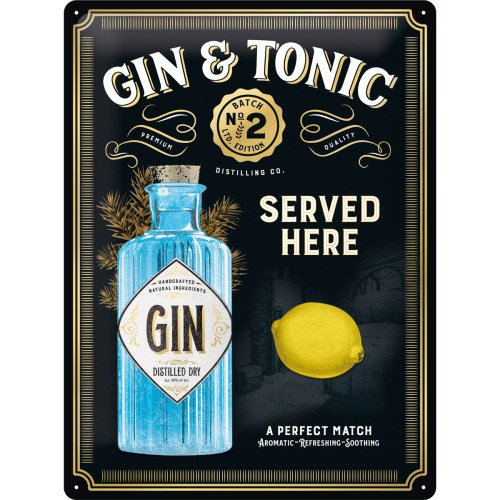 Gin & Tonic Special Metallic Edition - Plåtskylt 30 x 40 cm.
