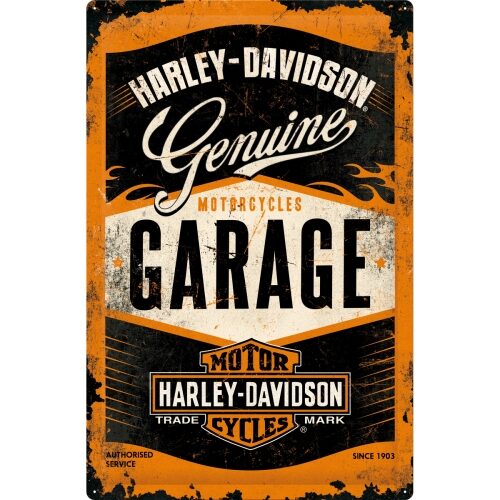 Harley Davidson Garage - Plåtskylt XL 40 x 60 cm.