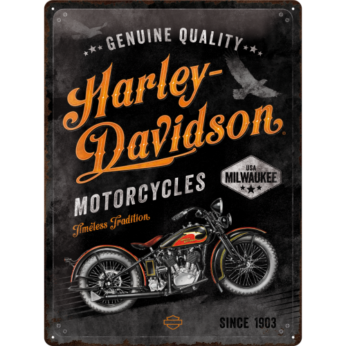 Harley Davidson HD Genuine Quality - Plåtskylt 30 x 40 cm