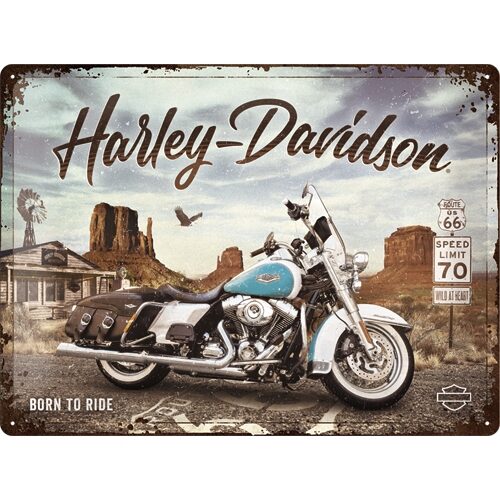 Harley Davidson HD Route 66 - Plåtskylt 30 x 40 cm.