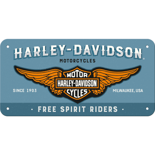 Harley Davidson - plåtskylt 10 x 20 cm.