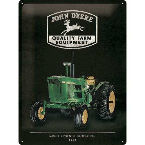 John Deere Modell 4020 - Plåtskylt 30 x 40 cm.