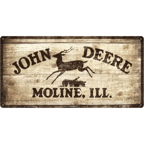 John Deere - Plåtskylt 25 x 50 cm.