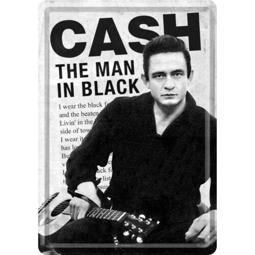 Johnny Cash The Man In Black - Vykort i Plåt