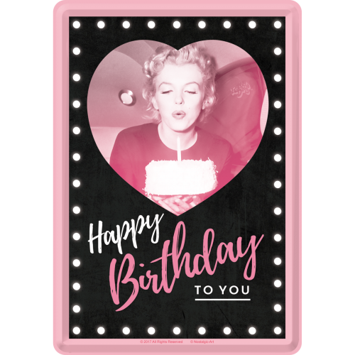Marilyn Monroe Happy Birthday To You - Vykort i Plåt