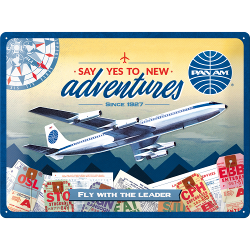 Pan Am - Plåtskylt 30 x 40 cm.