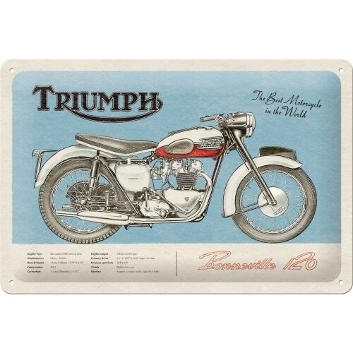 Triumph Bonneville - Plåtskylt 20 x 30 cm.